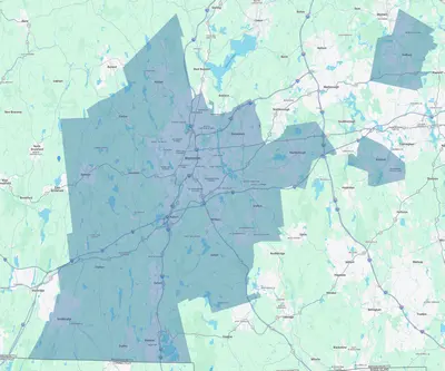 Central Massachusetts Service Map
